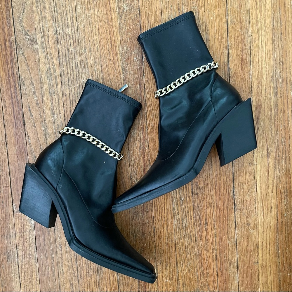 Asos rally western boots with gold chain 9